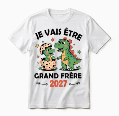 Enfant Je Vais Etre Grand Frère 2027 Futur Grand Frere Unisex T-Shirt - White