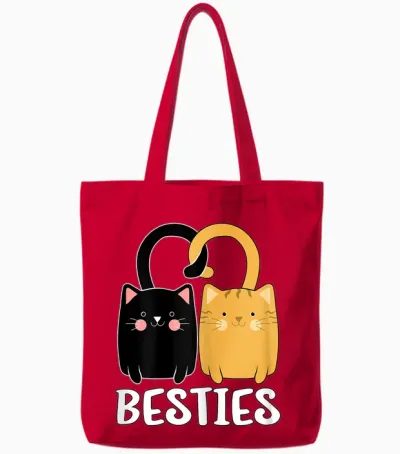 Best Friends Beste Freundin Für 2 Mädchen Katzen Partnerlook Tote Bags - Red