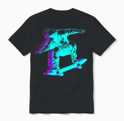 Retro Skateboarding Skateboarder Skateboard Unisex T-Shirt - Black