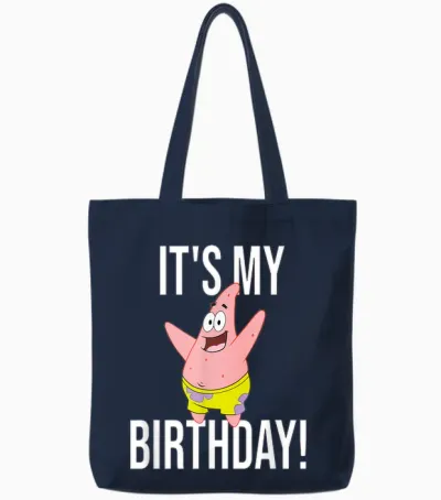 Mademark X Spongebob Squarepants - Patrick Star - It's My Birthday! Tote Bags - Navy