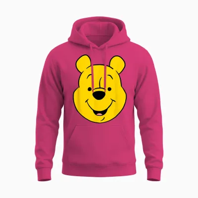 Disney Winnie the Pooh Pooh Bear Large Face T-Shirt, Gray Unisex Hoodie - Heliconia