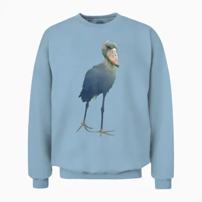 Schuhschnabel Abu Markub Bird Funny T-Shirt, Black Unisex Sweatshirt - Light Blue