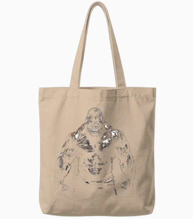 Gorilla Monkey Gym Wear Bodybuilding Workout Motivation Tote Bags in Natural