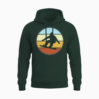 Snowboarding Retro Unisex Hoodie - Forest