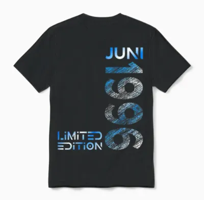 Limited Edition Juni 1996 Mann Frau 30. Geburtstag Unisex T-Shirt - Black