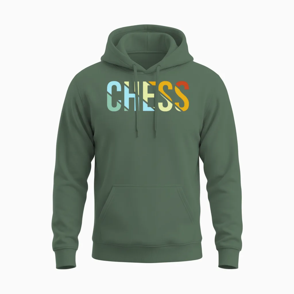 Chess Retro Unisex Hoodie in Military Green