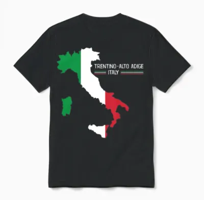 Trentino Alto Adige Italy Map Region Italy Unisex T-Shirt - Black