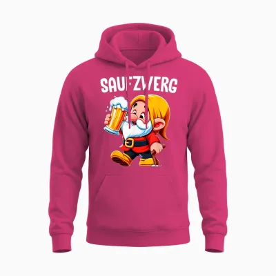 Saufzwerg Funny Beer Carnival T-Shirt, Black Unisex Hoodie - Heliconia