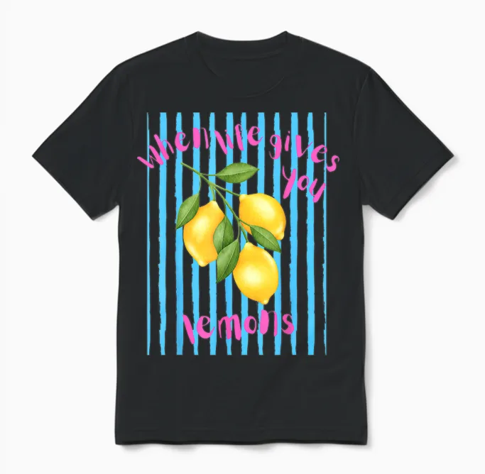 Wenn Das Leben Dir Zitronen Schenkt, Süße Sommerästhetik Unisex T-Shirt in Black
