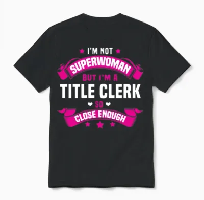 Title Clerk Unisex T-Shirt - Black