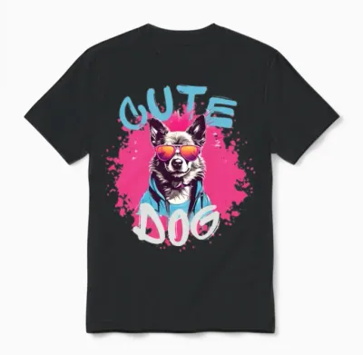 Cute Dog Unisex T-Shirt - Black