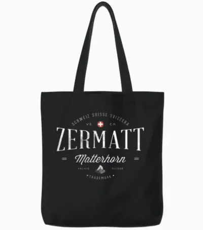 Zermatt Matterhorn Switzerland 1291 Tote Bags - Black
