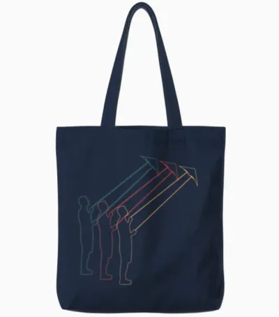 Kite Flying Fly a Kite Retro Gift Tote Bags - Navy