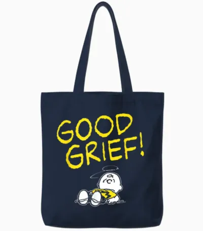 Peanuts - Charlie Brown Good Grief Tote Bags - Navy
