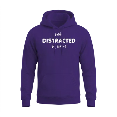 Easily Distracted by Horses Unisex Hoodie - Purple