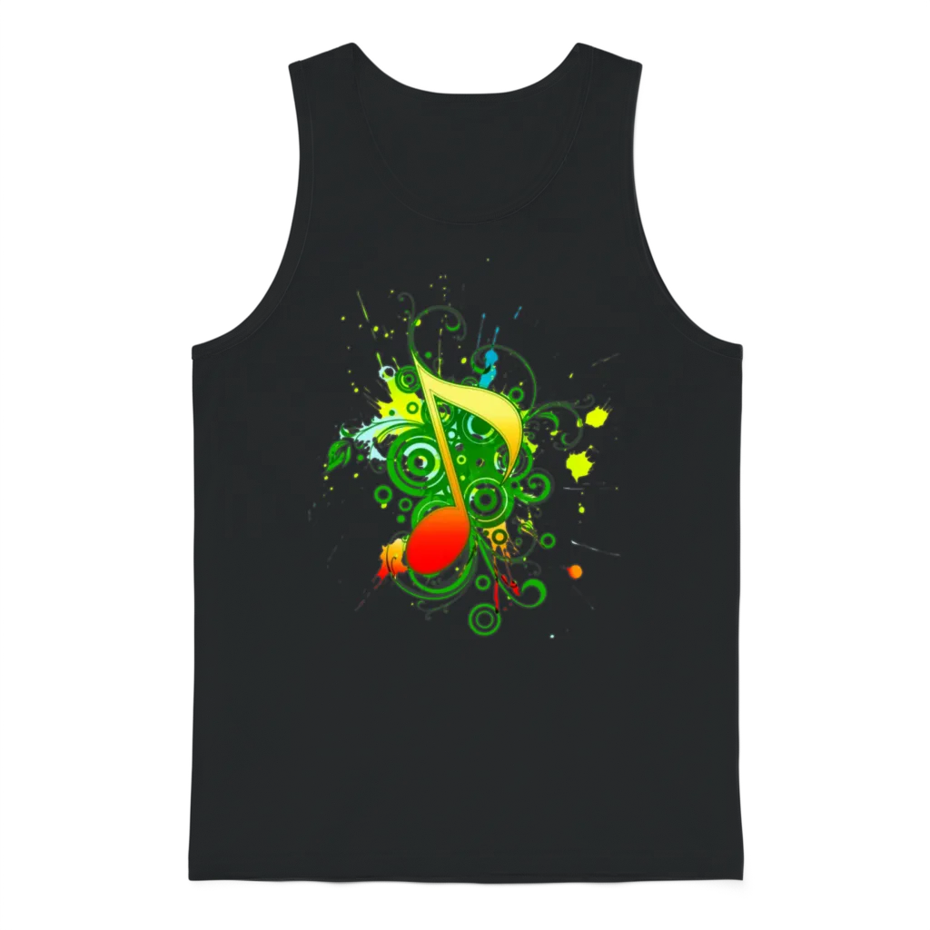 Music Note Lovers Unisex Tank Top - Black