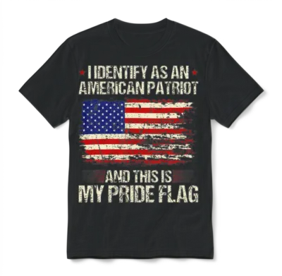 I Identify as an American Patriot Unisex T-Shirt - Black