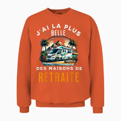 Retired Humor My Motorhome Retirement Gift Funny T-Shirt, Black Unisex Sweatshirt - Orange