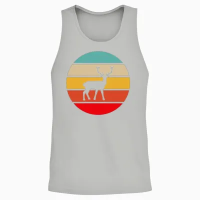 Deer Retro Unisex Tank Top - Ash