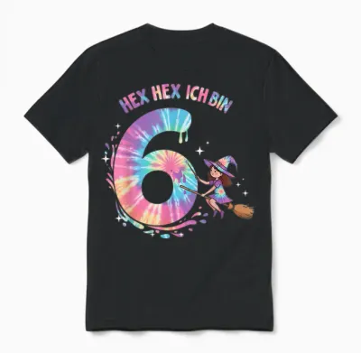 Hex I Am 6 Witches Birthday Gifts for Girls T-Shirt, Black Unisex T-Shirt - Black