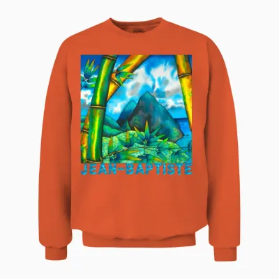 St. Lucia Pitons & Bamboo Unisex Sweatshirt - Orange