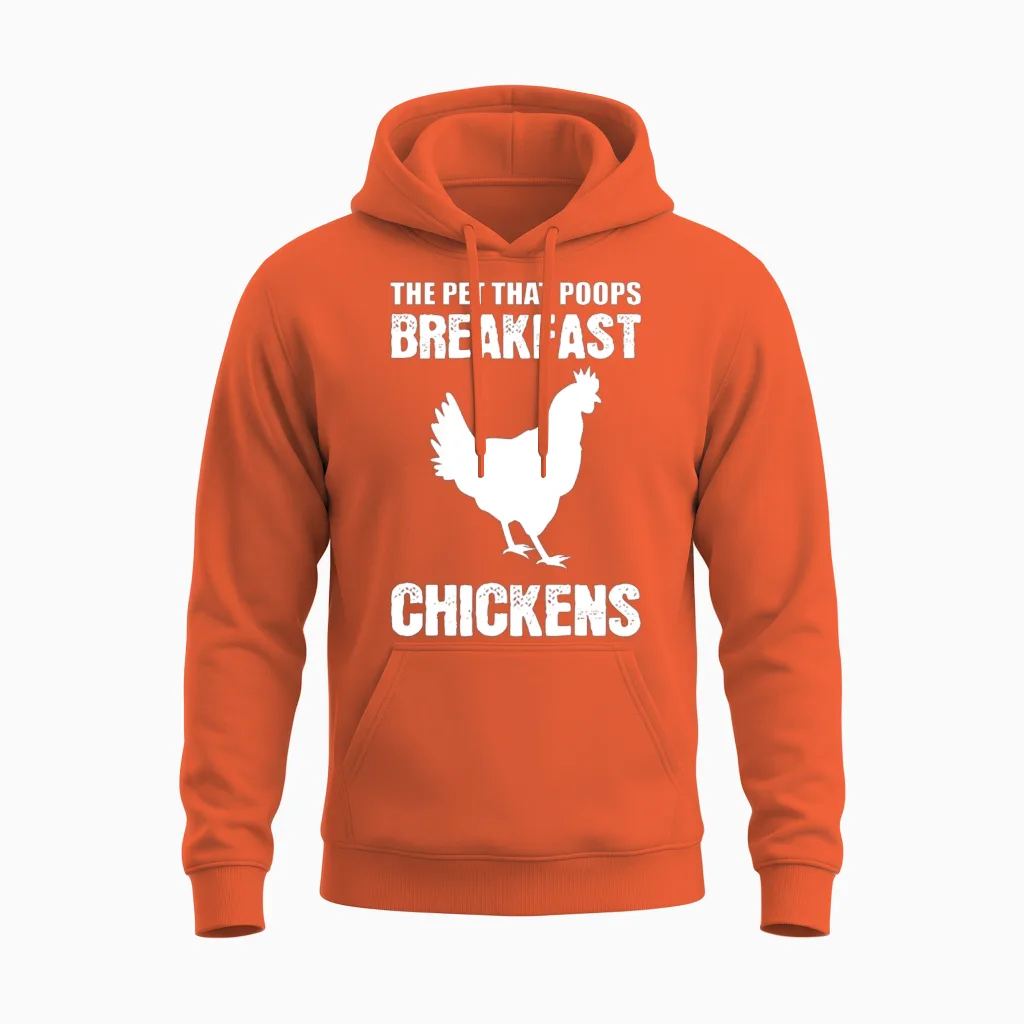 Poops Breakfast Coffee Lover and Morning Person Gi Unisex Hoodie in Orange