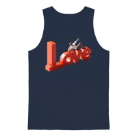 3d Love Typography with Creative Design Unisex Tank Top - Navy – 1