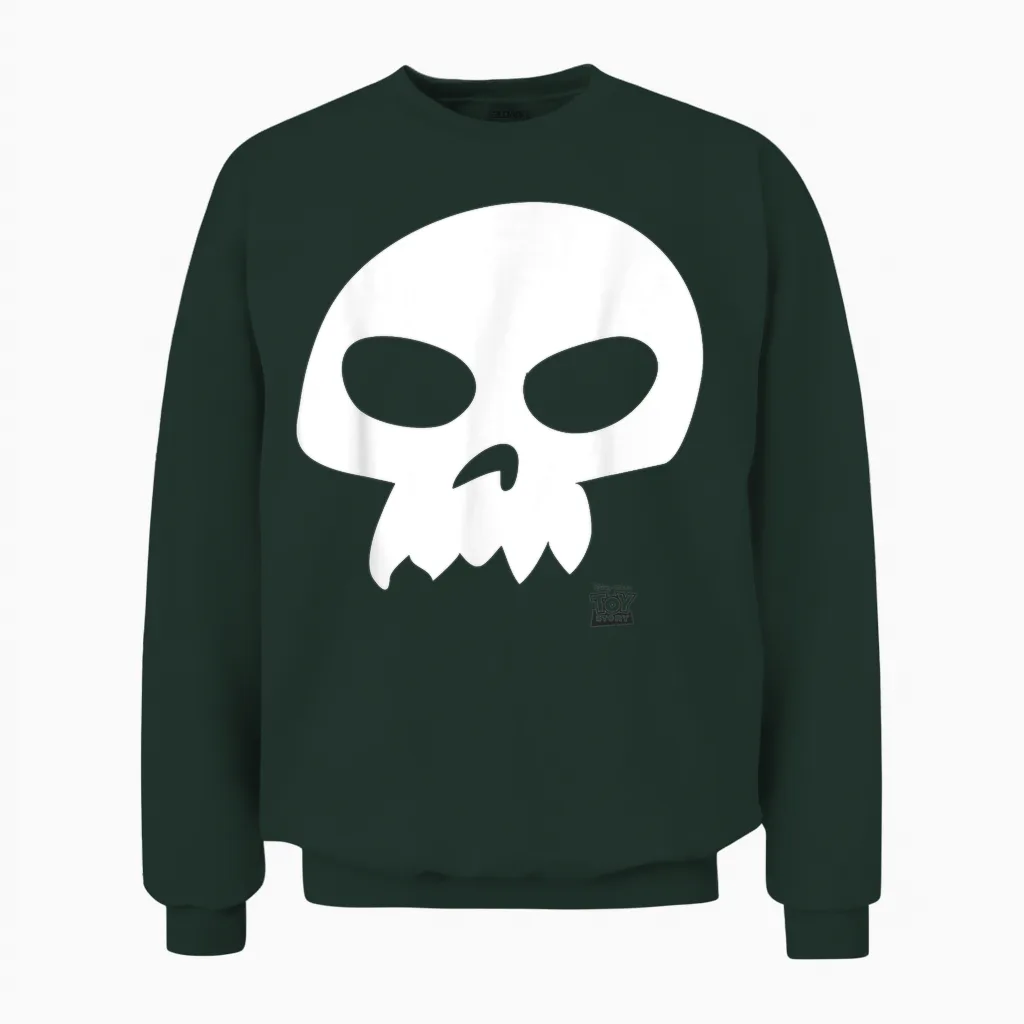 Disney Pixar Toy Story Sid Skull Graphic Unisex Sweatshirt in Forest