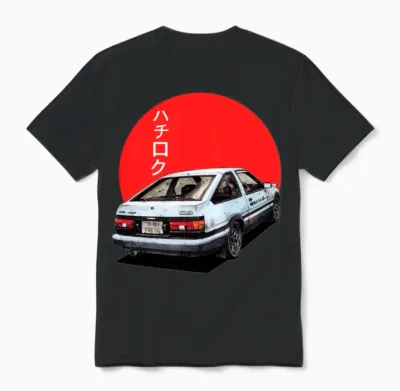 Ae86 Initial D Trueno Japan Movie Unisex T-Shirt - Black
