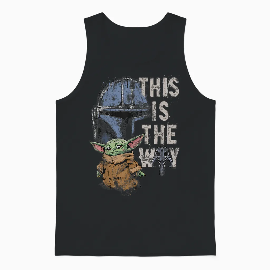 Star Wars the Mandalorian and Grogu This Is the Way Graphic Unisex Tank Top in Black