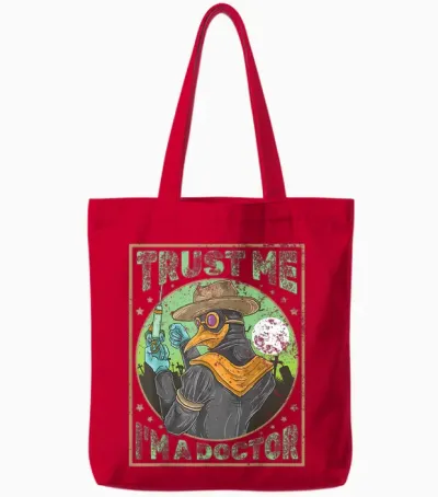 Horrorfilm Filmfestival + Halloween Clown Horror Pest Doktor Tote Bags - Red