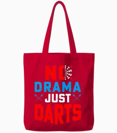 No Drama Just Darts - Funny Dart Thrower and Dart Tote Bags - Red
