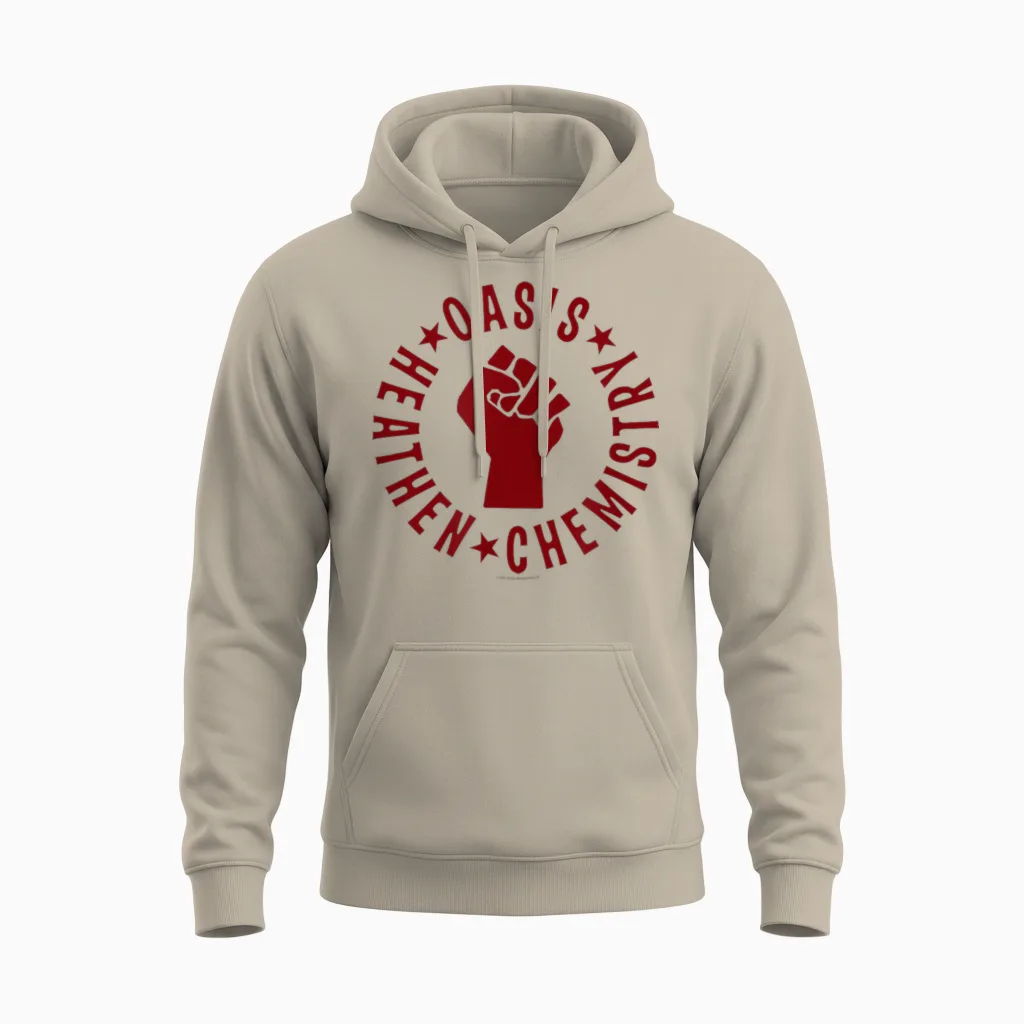 Oasis Amazon Exclusive Heathen Chemistry 2002 Olive Unisex Hoodie in Sand