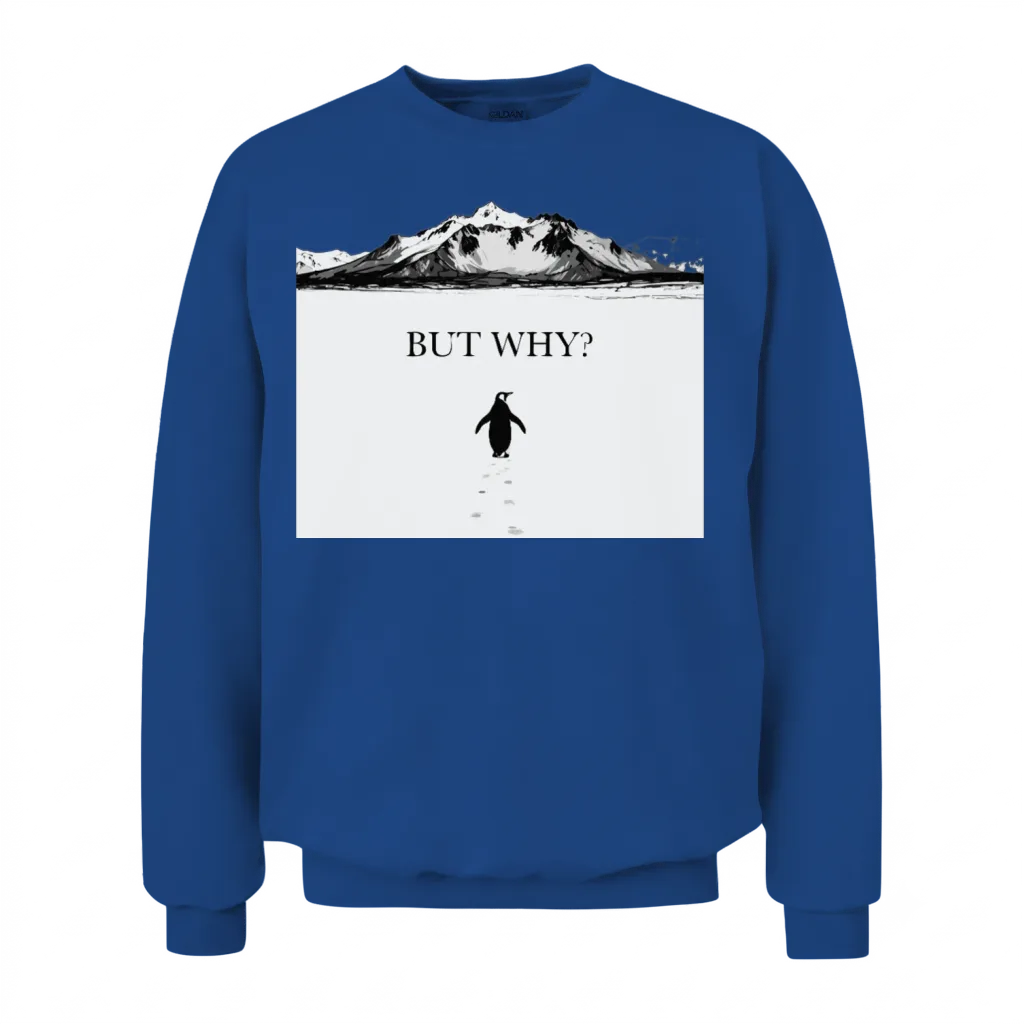But Why Penguin, Nihilist Penguin Unisex Sweatshirt - Royal
