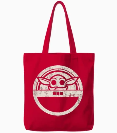 Star Wars the Mandalorian Grogu Floating Pod Tote Bags - Red