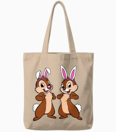 Amazon Essentials Disney Chip 'n' Dale Spring Easter Bunny Ears Tote Bags - Natural