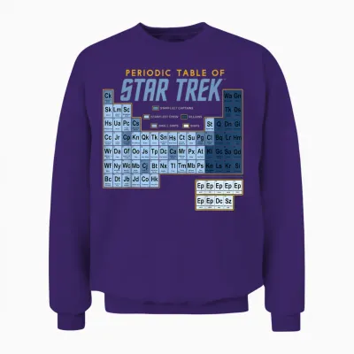 Star Trek Original Series Periodic Table Map Graphic Unisex Sweatshirt - Purple