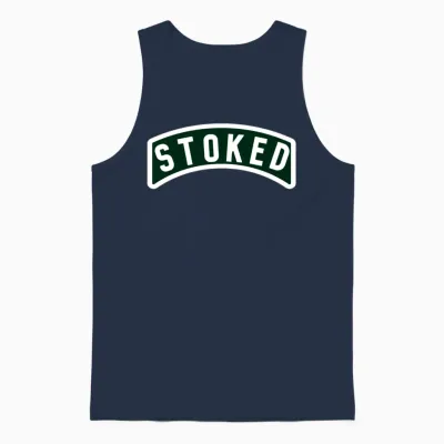 Stoked Tab Unisex Tank Top - Navy