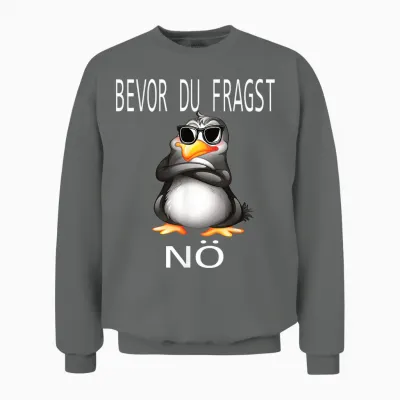 Funny Design with Cute Penguin T-Shirt, Black Unisex Sweatshirt - Graphite Heather