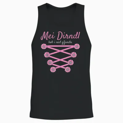 Volksfest Blouse Mei Dirndl Hob I Ned G'fundn Replacement Dirndl T-Shirt, Black Unisex Tank Top - Black