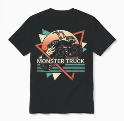 Monster Truck Retro Unisex T-Shirt - Black