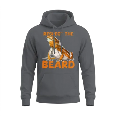 Bearded Dragon - Respect the Beard Unisex Hoodie - Charcoal