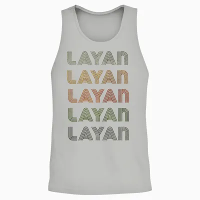Layan Love Heart Vintage Style Black Layan Unisex Tank Top - Ash