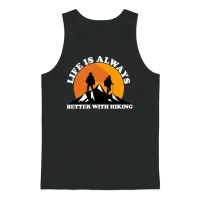 Life Is Always Better with Hiking Unisex Tank Top - Black – 1