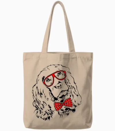 Funny Cocker Spaniel Dog Smart Dog Clever Dog Tote Bags - Natural