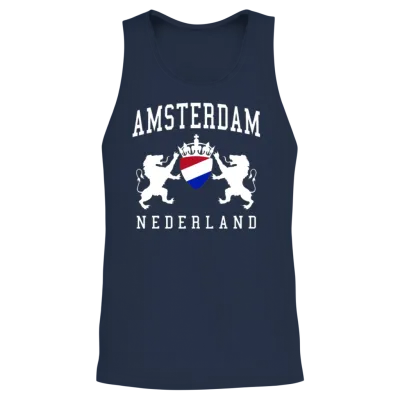 Amsterdam Amsterdam Amsterdam Unisex Tank Top - Navy