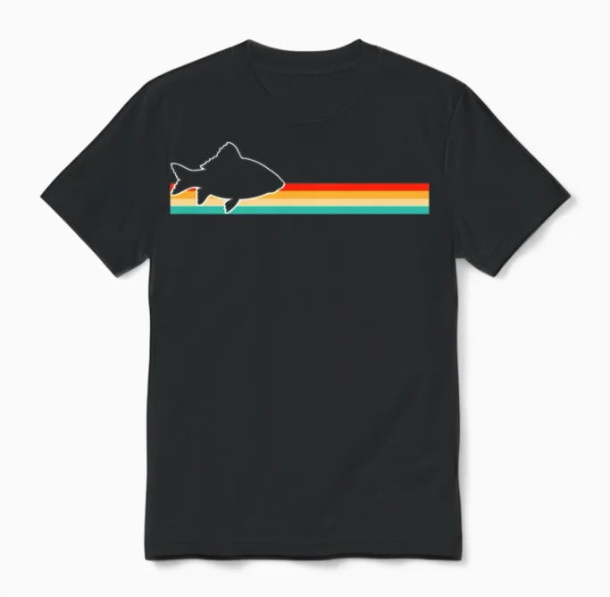 Fish Retro Unisex T-Shirt in Black