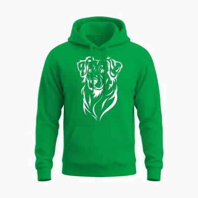 Loyal Dog – Detailed Dog Illustration Unisex Hoodie - Irish Green
