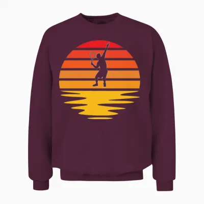 Tennis Retro Unisex Sweatshirt - Maroon