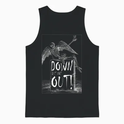 Down but Not Out Unisex Tank Top - Black